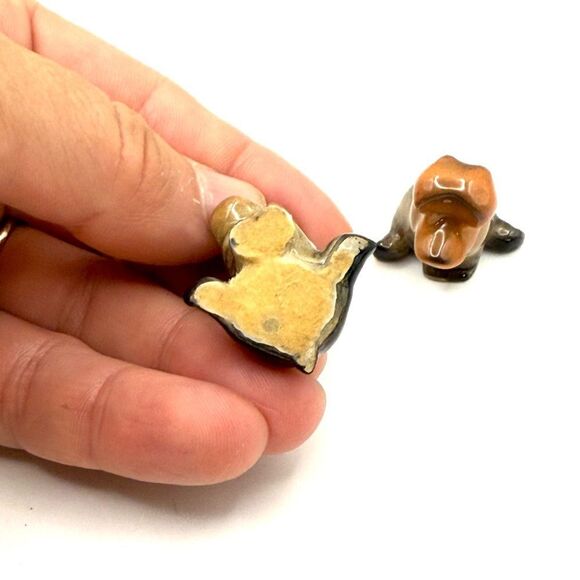 Retired Hagen Renaker Roaring Hippo Tiny Miniature Adorable Hippopotamus 2 Piece - Picture 4 of 7